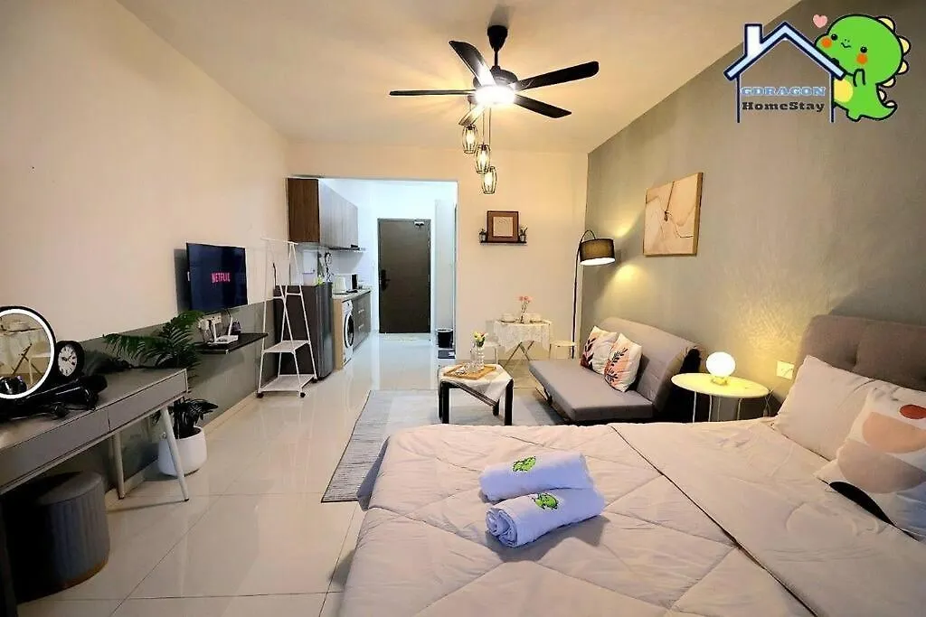 Appartamento Central Park Lovely Cozy Studio Balcony By Gdragon Homestay Johor Bahru Malesia