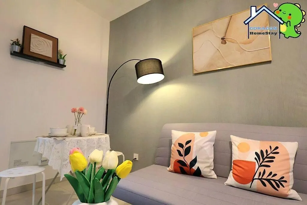 Central Park Lovely Cozy Studio Balcony By Gdragon Homestay Johor Bahru Appartamento