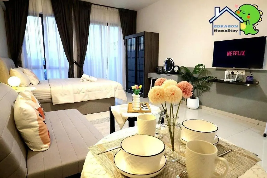 Appartamento Central Park Lovely Cozy Studio Balcony By Gdragon Homestay Johor Bahru Malesia